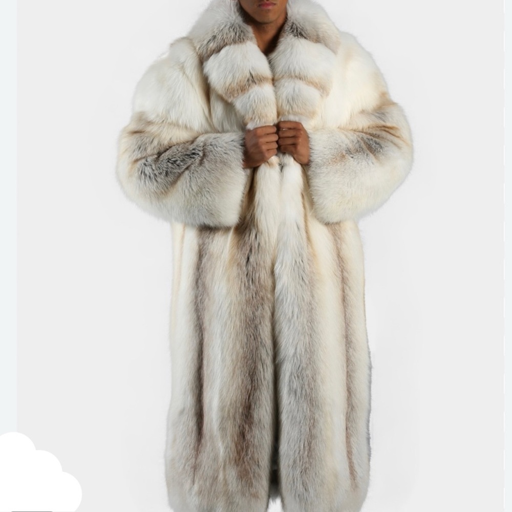 Unisex Golden Isle Shadow Fox Fur Coat Full Length - Picture 16 of 16
